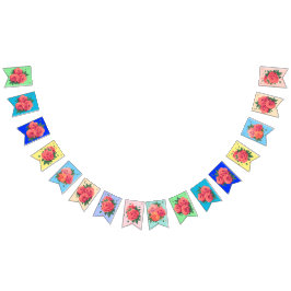 Bandeirinha Namorados Bunting com Rosas