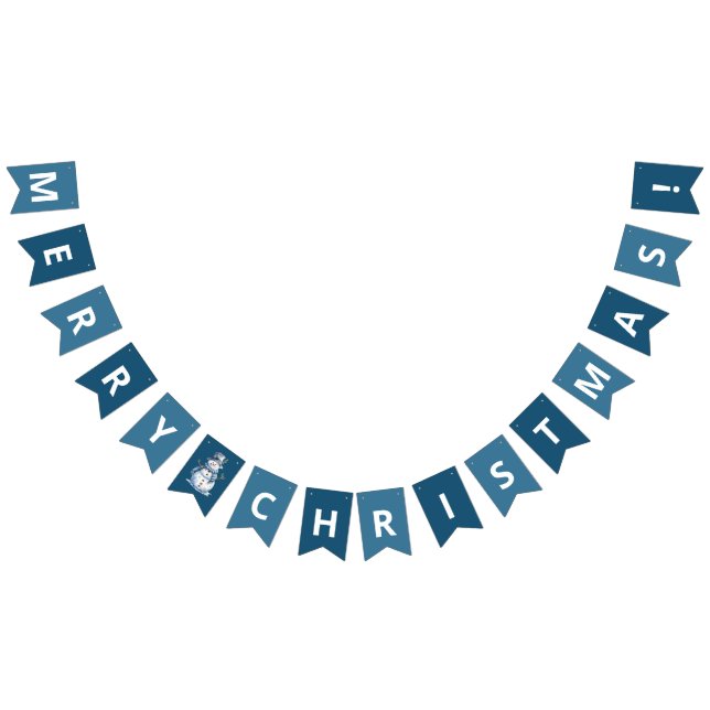 Bandeirinha Natal clássico Aquarela Azul Neve (Todos)