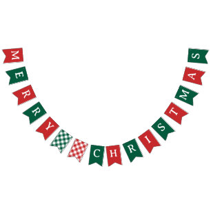 Bandeirinha Natal Tradicional Verde Vermelho Feliz Natal