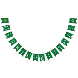 Bandeirinha Natal verde e Dourado