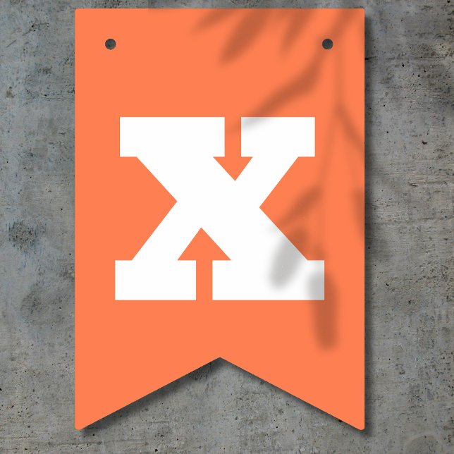 Bandeirinha Neon Coral e Branco | Personalize  (Criador carregado)