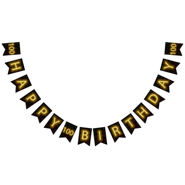 Bandeirinha Neon Sign on Brick para o 100º aniversário (Todos)