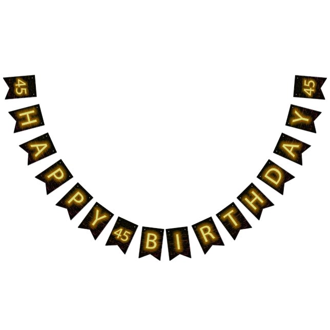 Bandeirinha Neon Sign on Brick para o 45º aniversário (Todos)