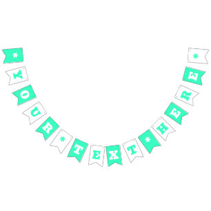 Bandeirinha Neon Verde Água e Branco Personalize