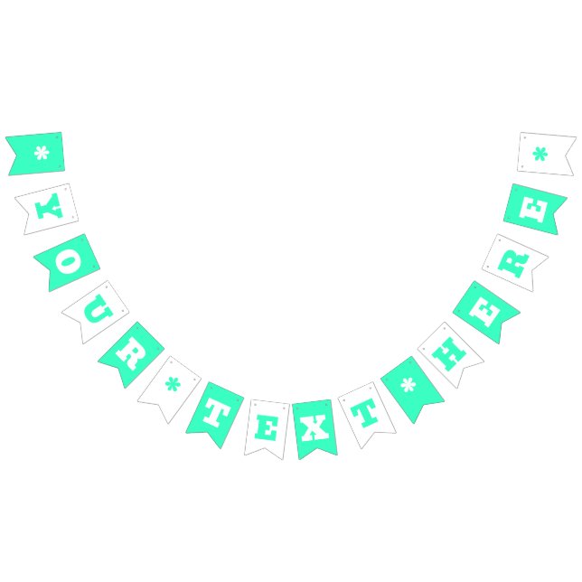Bandeirinha Neon Verde Água e Branco | Personalize  (Todos)