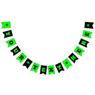 Bandeirinha Neon Verde Elétrico e Preto Personalize
