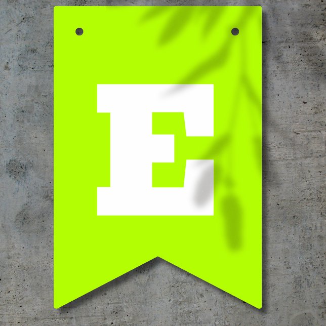 Bandeirinha Neon Verde Limão e Branco | Personalize  (Criador carregado)