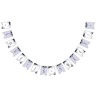 Bandeirinha Nocturnal Floral Marinho Love is Sweet Wedes