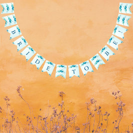 Bandeirinha Noiva Algo Azul Floral Chá de Noiva