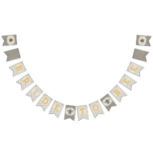 Bandeirinha Noiva às abelhas pretas e branco-extra da abelha -