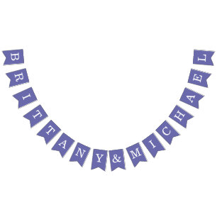 Bandeirinha Noiva de casamento roxo e nomes dos noivos Simples