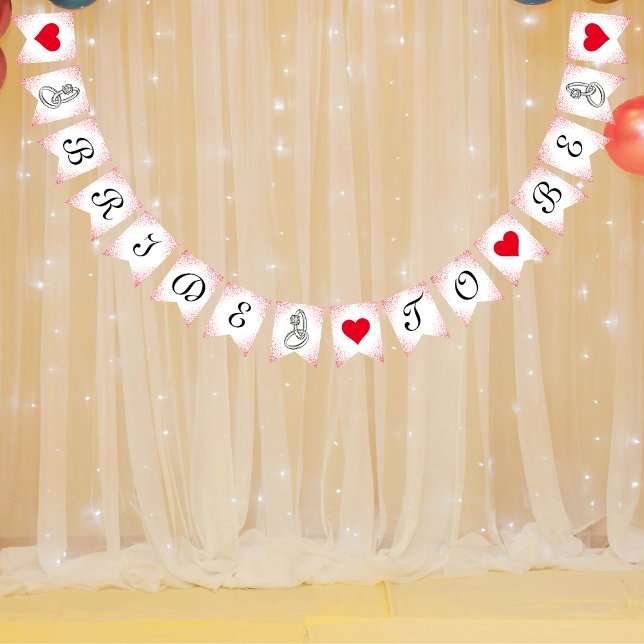 Bandeirinha Noiva Para Ser Chá de panela Glitter Dourado Rosa (Bridal Shower Rose Gold Glitter Bunting Flag)