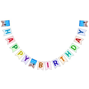 Bandeirinha Nome Personalizado dos Sinalizadores de Aniversári