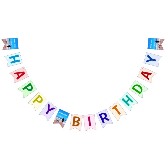 Bandeirinha Nome Personalizado dos Sinalizadores de Aniversári (Todos)
