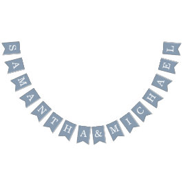 Bandeirinha Nomes de noiva azul e noiva de casamento simples