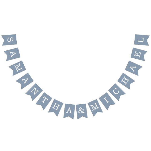 Bandeirinha Nomes de noiva azul e noiva de casamento simples (Todos)