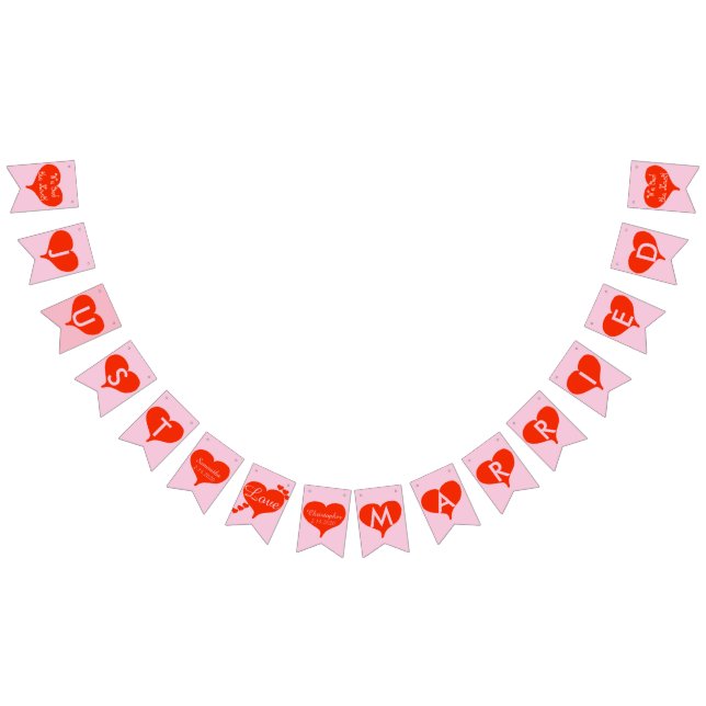 Bandeirinha Nós ligamos a faixa de casamento do Coração Vermel (Todos)