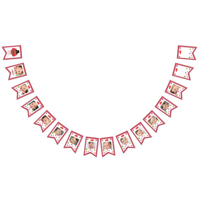 Bandeirinha Nossa Pequena Turquia (Menina) Foto do Primeiro An (Todos)