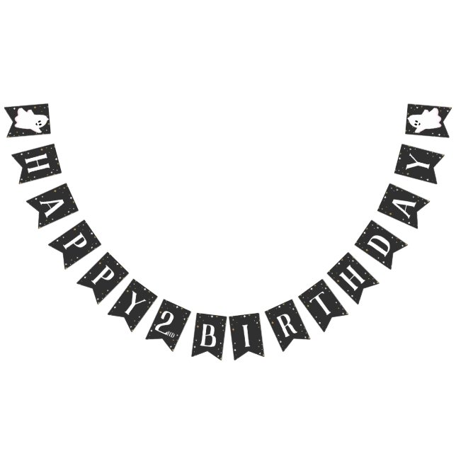 Bandeirinha Nosso Pequeno Boo está virando duas Festas de aniv (Todos)