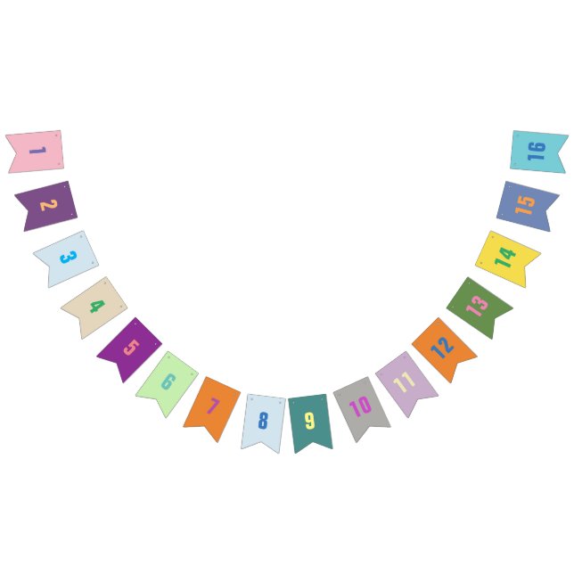 Bandeirinha Números Personalizáveis 1-16 em Sinalizadores Colo (Todos)