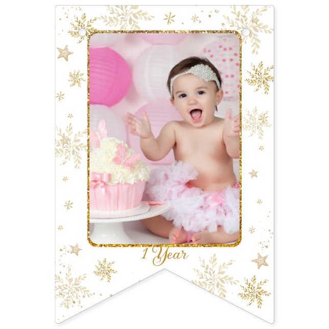 Bandeirinha Nutcracker Onederland 1st Birthday Photo Milestone (Décima quarta bandeira)