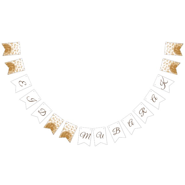 Bandeirinha o melhor eid feliz elegante dourado chique Mubarak (Todos)