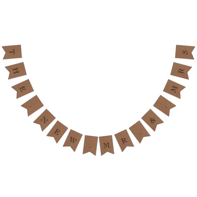 Bandeirinha O Novo Casamento do Sr. & Sra. Rustic Kraft (Todos)