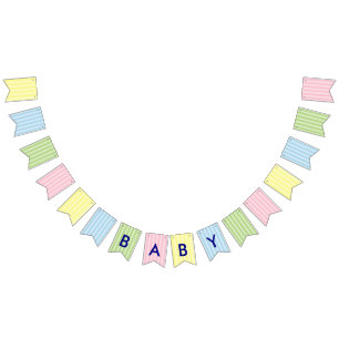 Bandeirinha O Pastel listra o rosa de , amarelo, azul, bebê