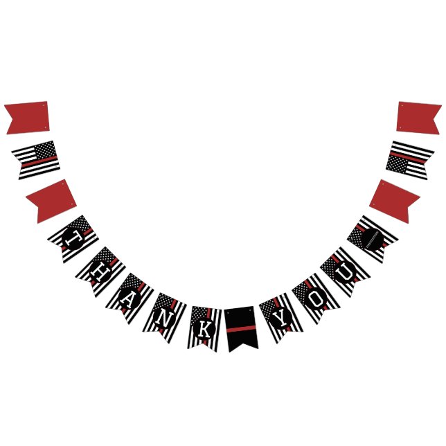 Bandeirinha Obrigado Bombeiros Thin Red Line Custom (Todos)