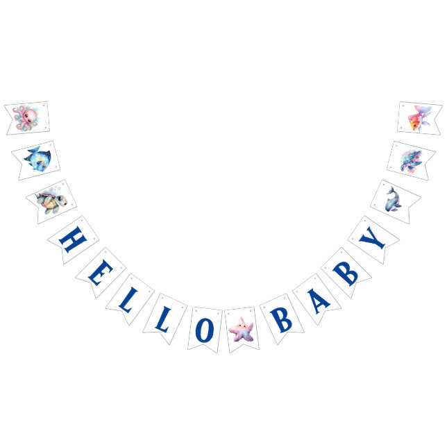 Bandeirinha Olá, Queridos Amigos Aquáticos (Todos)