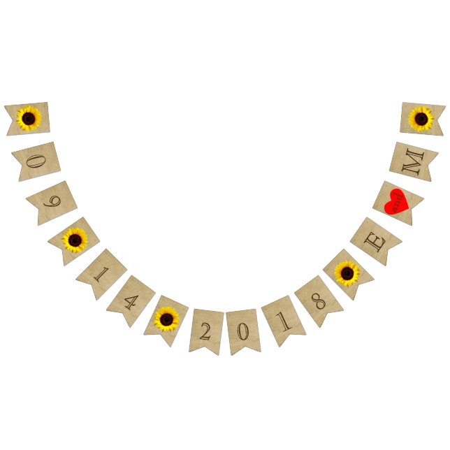 Bandeirinha Olhar e girassóis de serapilheira das iniciais da (Todos)