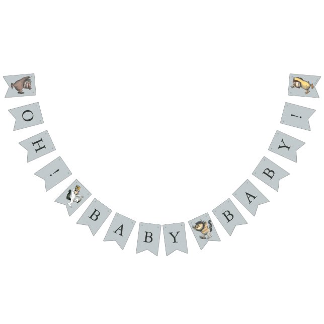 Bandeirinha Onde as coisas selvagens são Chás de fraldas (Todos)