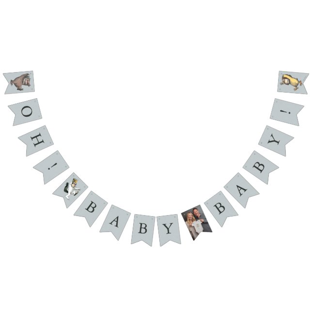 Bandeirinha Onde as coisas selvagens são Chás de fraldas (Todos)