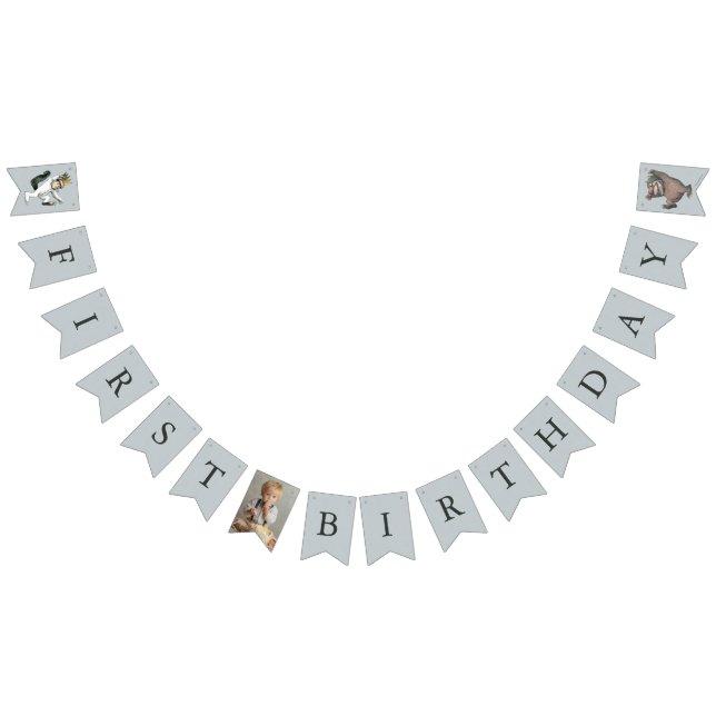 Bandeirinha Onde as coisas selvagens são o primeiro aniversári (Todos)