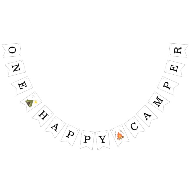 Bandeirinha One Happy Camper Adventure Birthday (Todos)