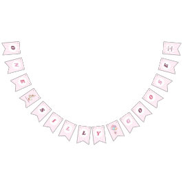 Bandeirinha  One Silly Goose Pink Bow Girl 1st Birthday Party