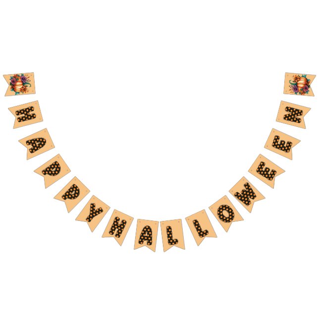 Bandeirinha Orange Happy Halloween (Todos)