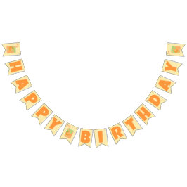 Bandeirinha Orange Juice Box Happy Birday