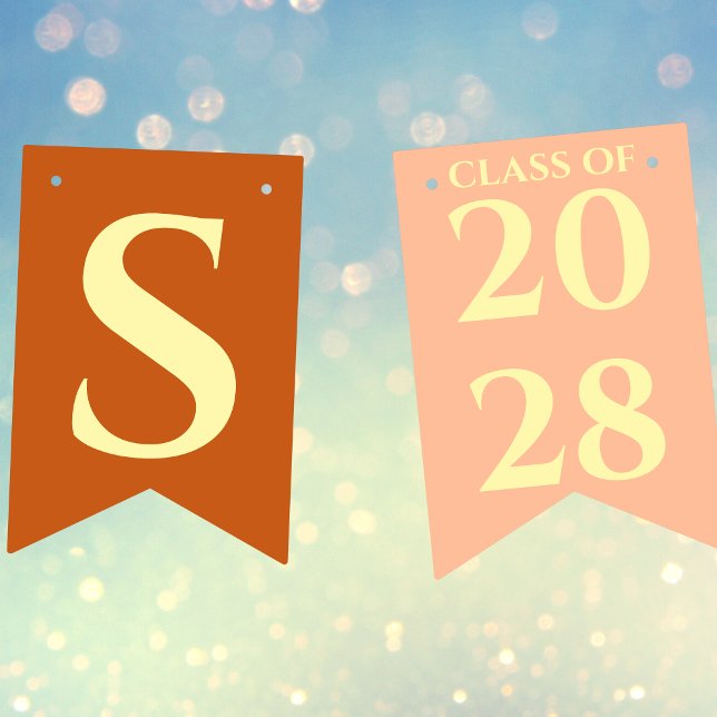 Bandeirinha Orange Modern Graduation Party Congratulations (Criador carregado)