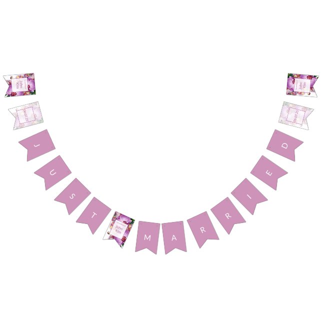 Bandeirinha Orquídeas - Faixa de Recem casados de casamento (Todos)