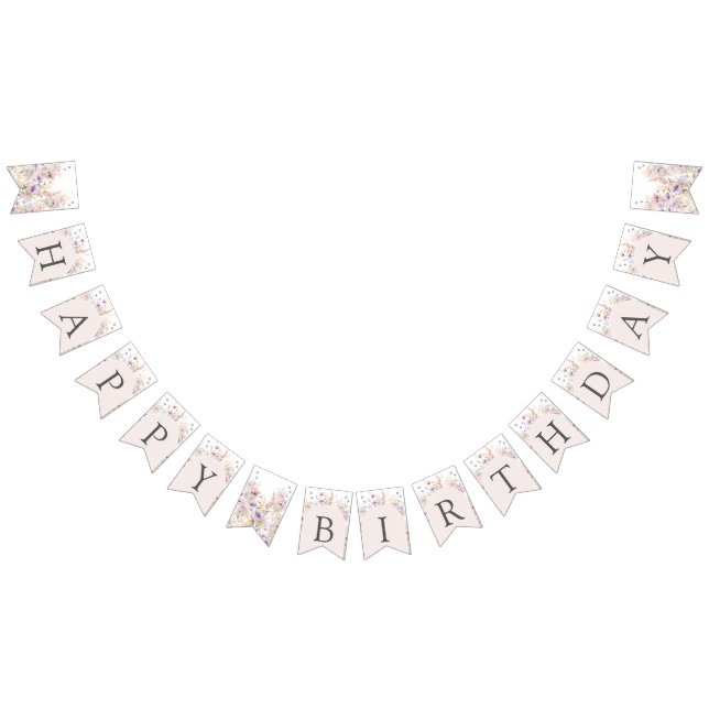 Bandeirinha Our Little Wildflower 1st Birthday Banner (Todos)