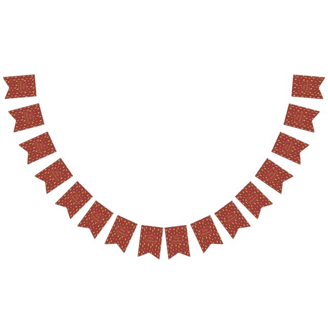 Bandeirinha Ouro 3D Natal Mini Pavilhas de Bunting (Todos)