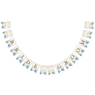 Bandeirinha Ouro Festa de casamento de Boas-vindas Amarelo Azu