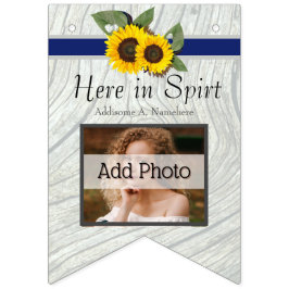 Bandeirinha Ouro Russo de Casamento Cinza de Girassol Azul Mad