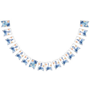 Bandeirinha Outer Space Primeira Viagem em torno do aniversári