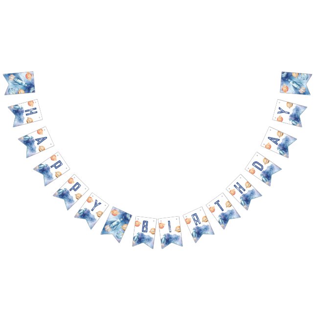 Bandeirinha Outer Space Primeira Viagem em torno do aniversári (Todos)