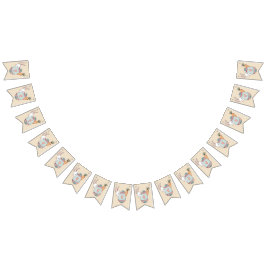 Bandeirinha Ovo de Páscoa e Coelho de Páscoa em Aquarela