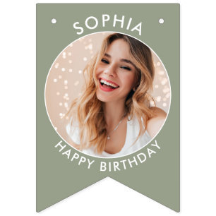 Bandeirinha Pacote de aniversário personalizado do Modern Boho