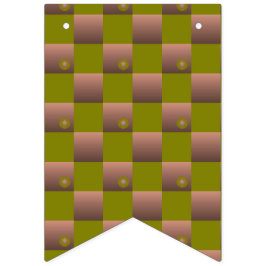 Bandeirinha Padrão controlado em castanho e verde-oliva