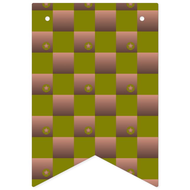 Bandeirinha Padrão controlado em castanho e verde-oliva (Primeira Bandeira)